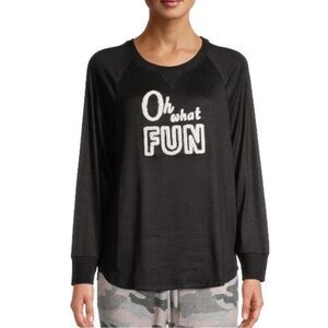 Secret Treasures “oh what fun” Black Pajama Top